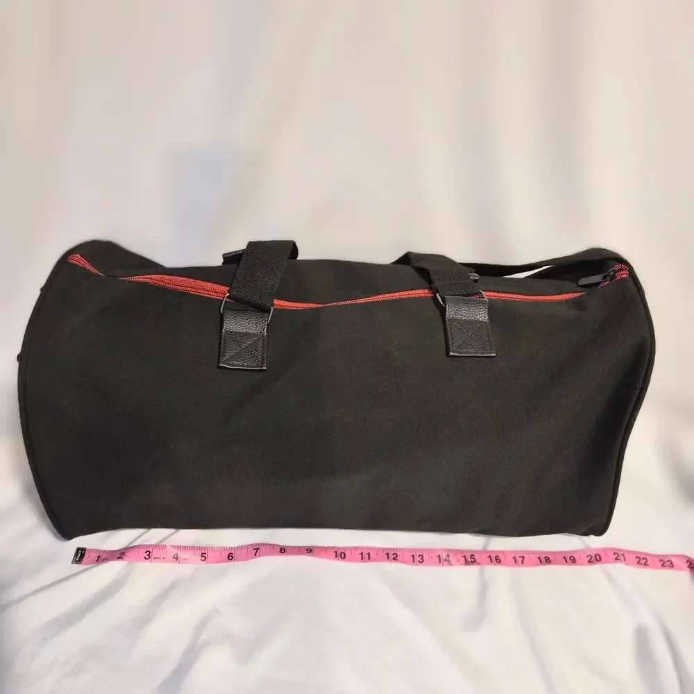 Billie Eilish Merch Black Duffle Weekender Gym Bag Pink Signature Logo Red Zip - Picture 4 of 7